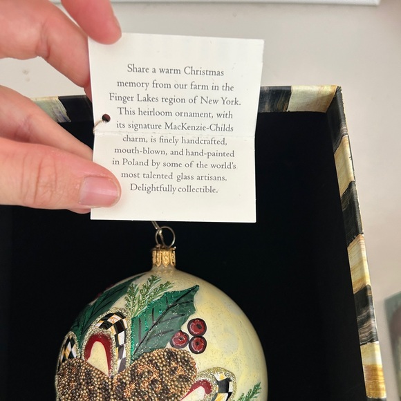 Mackenzie-Childs Pinecone Glass Holiday Ornament - Picture 3 of 6